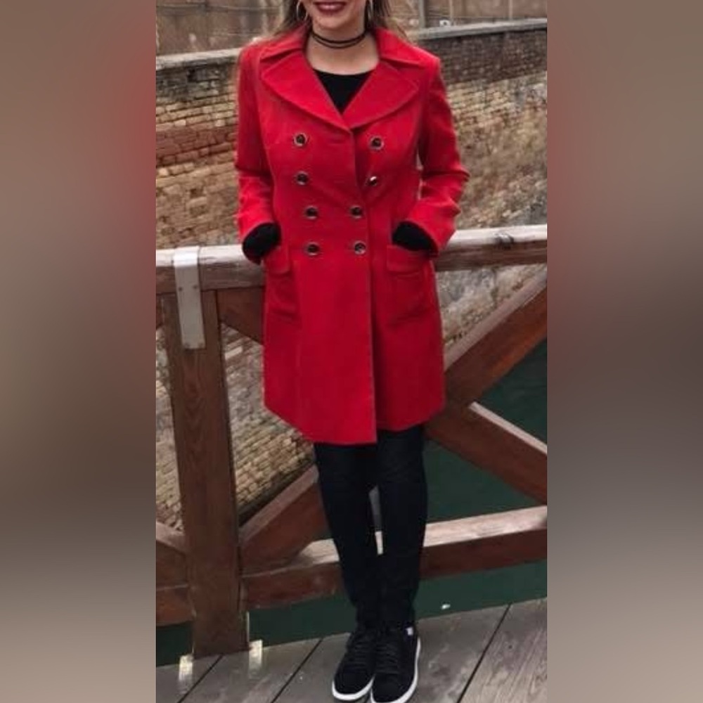 Ann Taylor Vibrant Red Double Breasted Coat - Picture 7 of 7
